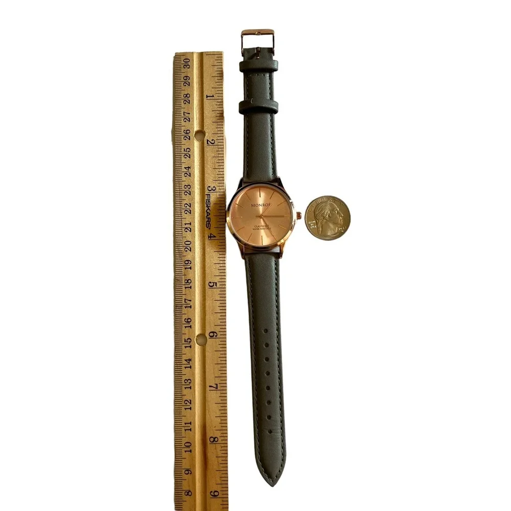 Monroé Women's‎ Watches SOLÉROSE - CHARCOAL LEATHER -Water Resistant - 9 in
